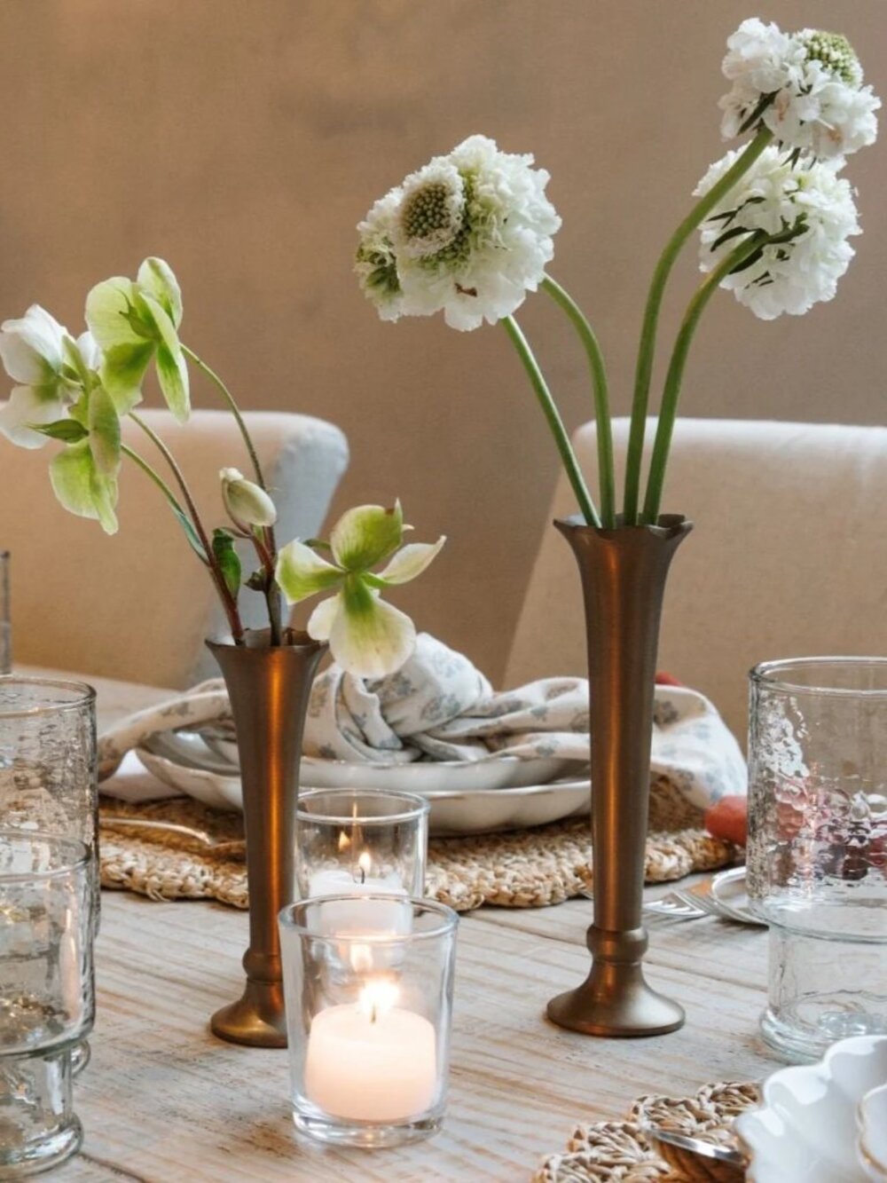 Magnolia Home Scalloped Brass Bud Vase Short